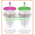 high quality plastic led coke cup with straw and lid